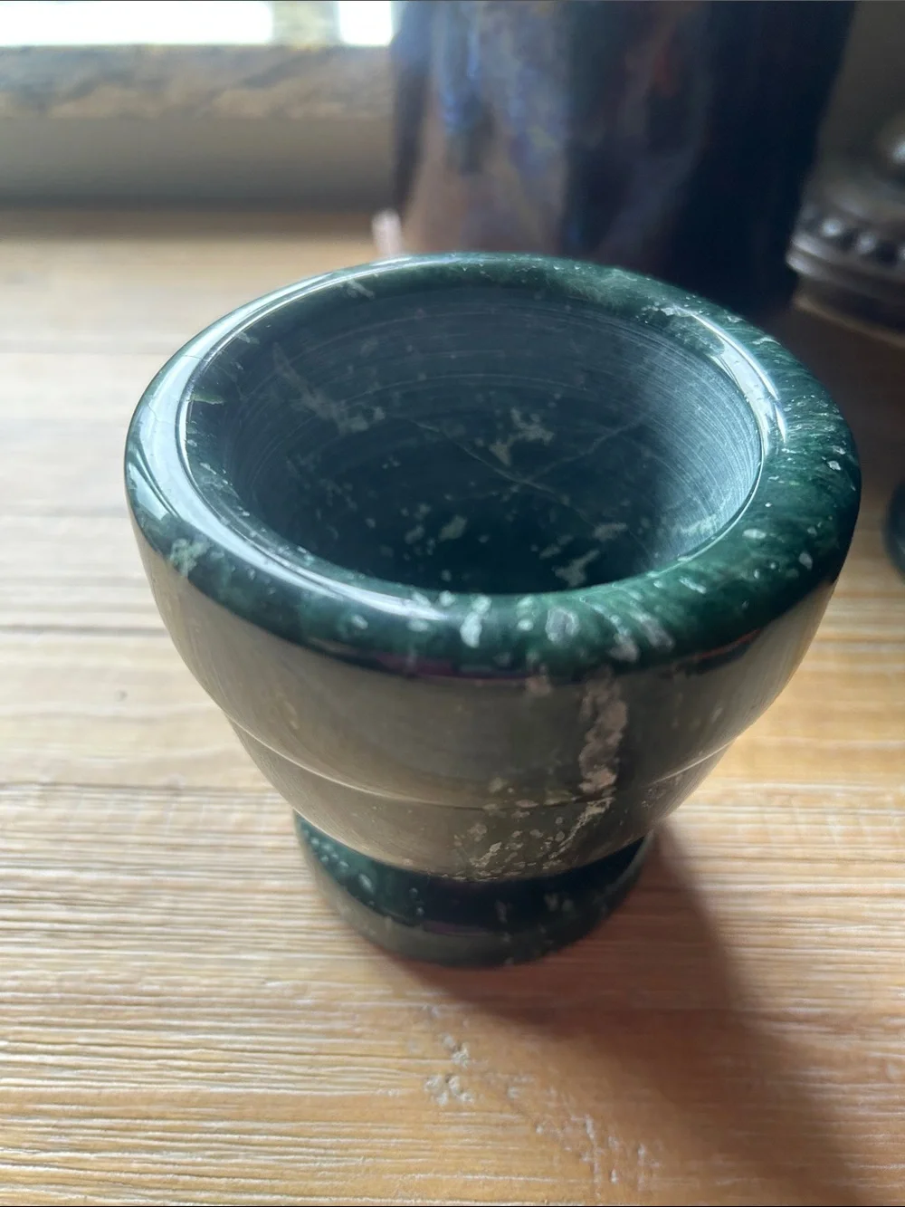 Green Solid Stone Mortar and Pestle